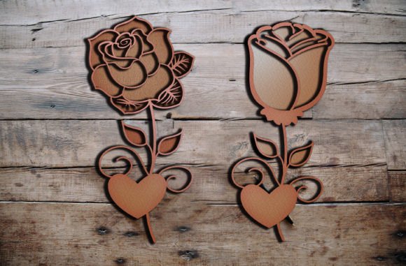 Download 2 Layer Love Rose 3D SVG Cut Design - Premium Bundle