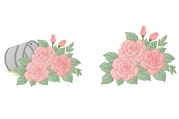 Download Rose Flower Embroidery Design Set 2 - Design Collection